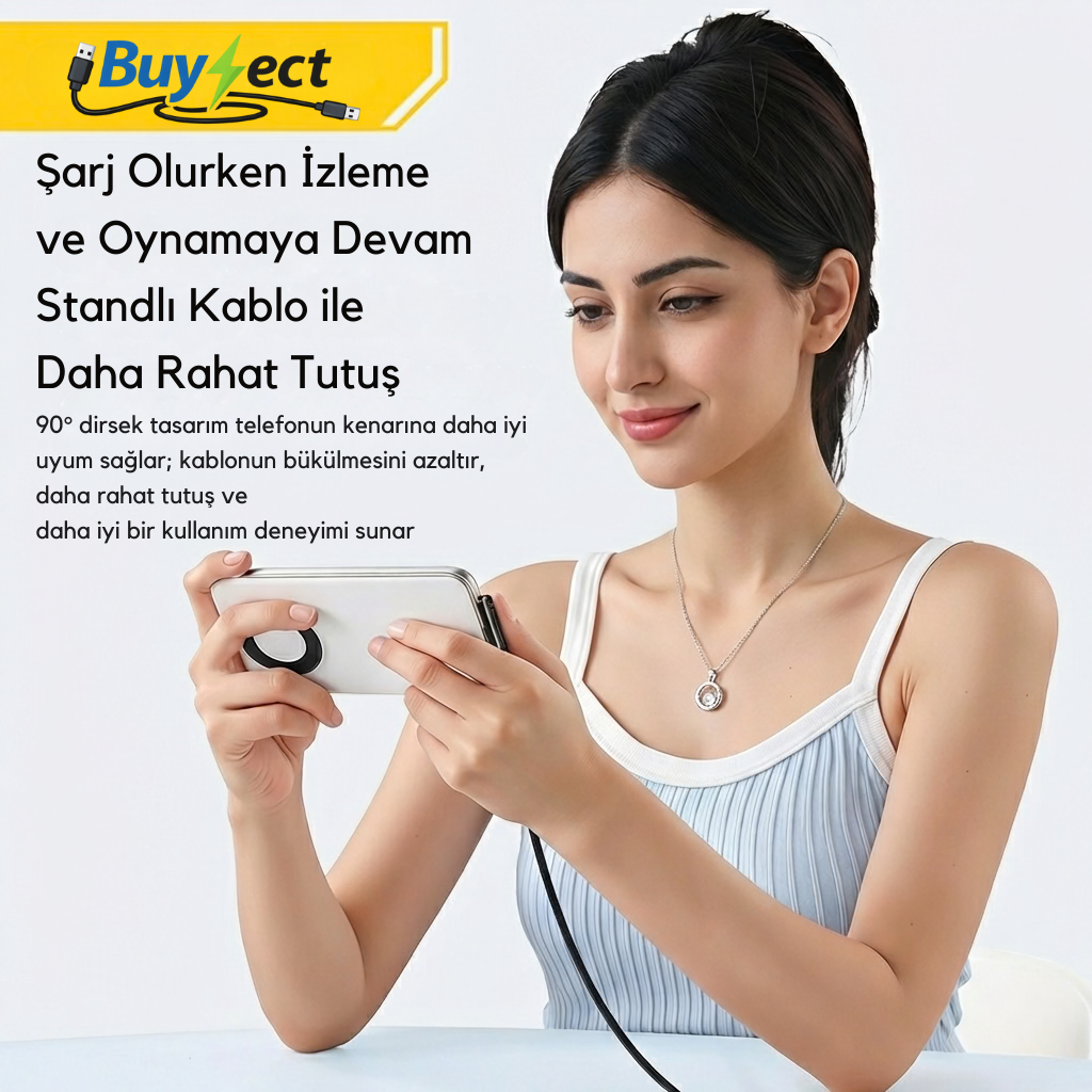 2’si 1 Arada Standlı Şarj Kablosu